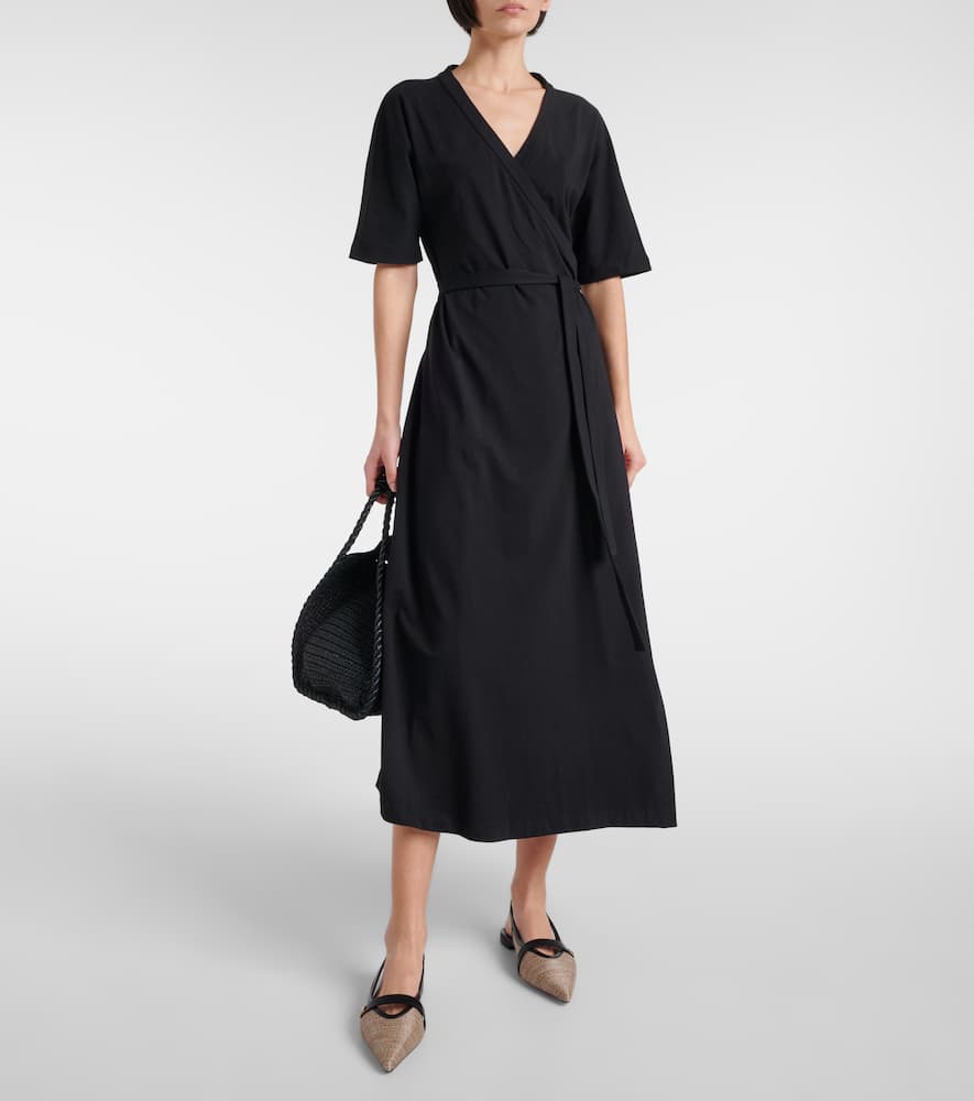Max Mara Leather-trimmed slingback flats