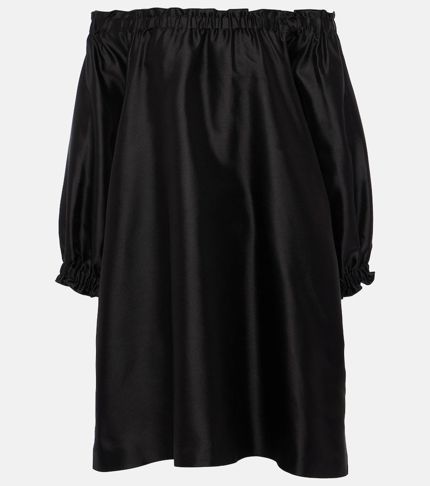 Max Mara Lepre off-shoulder silk and cotton minidress. Max Mara Lepre 露肩真丝棉质迷你连衣裙
