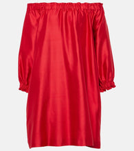 Max Mara Lepre off-shoulder silk and cotton minidress. Max Mara Lepre 露肩真丝棉质迷你连衣裙