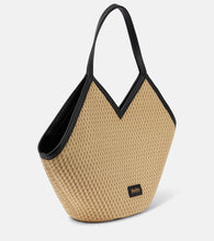 Max Mara Luigi leather-trimmed raffia tote bag