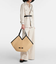 Max Mara Luigi leather-trimmed raffia tote bag