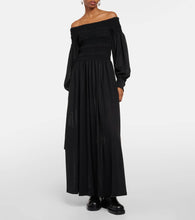 Max Mara Manu off-shoulder virgin wool maxi dress