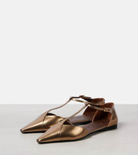 Max Mara Metallic leather ballet flats