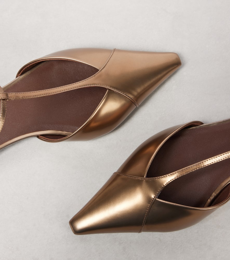 Max Mara Metallic leather ballet flats