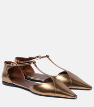 Max Mara Metallic leather ballet flats