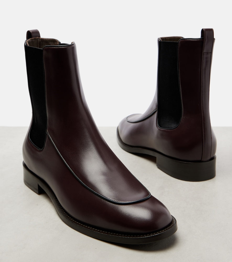 Max Mara Mirto leather Chelsea boots