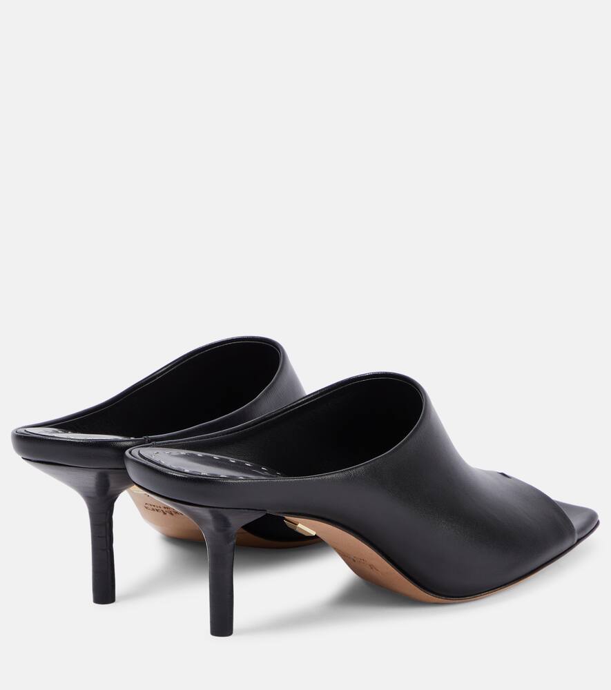 Max Mara Muleopentoe 65 leather mules