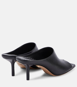 Max Mara Muleopentoe 65 leather mules