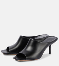 Max Mara Muleopentoe 65 leather mules