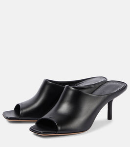 Max Mara Muleopentoe 65 leather mules