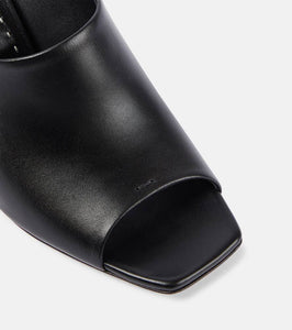 Max Mara Muleopentoe 65 leather mules