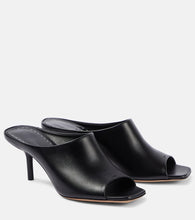 Max Mara Muleopentoe 65 leather mules