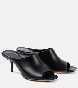 Max Mara Muleopentoe 65 leather mules