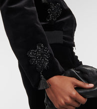 Max Mara Musette embroidered velvet bomber jacket