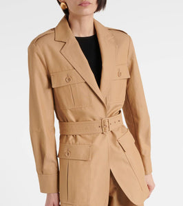 Max Mara Pacos belted cotton canvas jacket