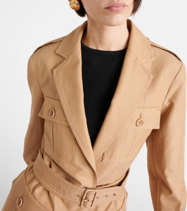 Max Mara Pacos belted cotton canvas jacket