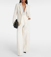 Max Mara Pinstripe linen and cotton blazer