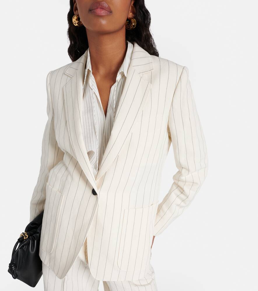 Max Mara Pinstripe linen and cotton blazer