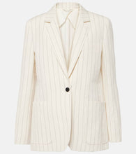 Max Mara Pinstripe linen and cotton blazer