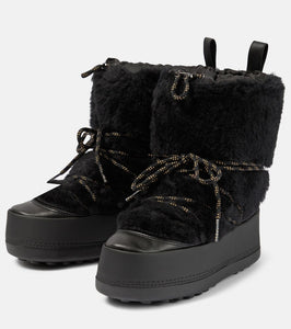Max Mara Shearling-trimmed snow boots
