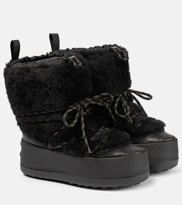 Max Mara Shearling-trimmed snow boots