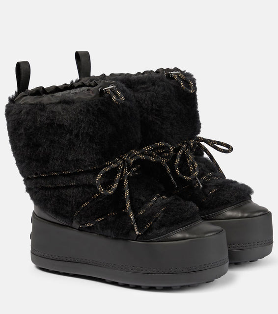 Max Mara Shearling-trimmed snow boots