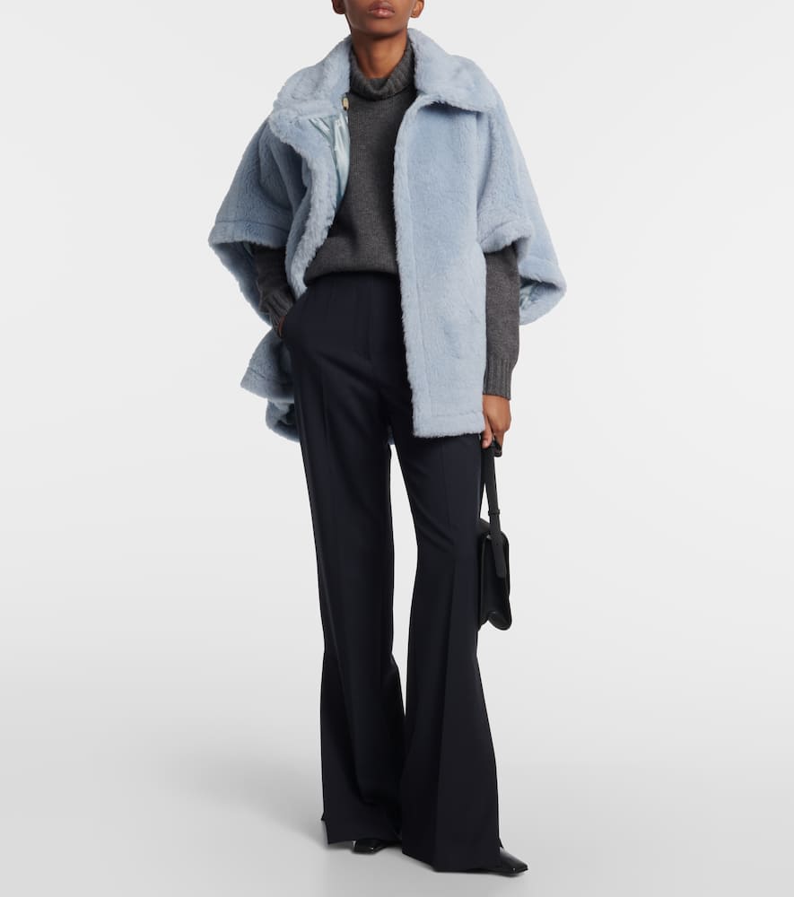 Max Mara Tebe alpaca, wool, and silk teddy cape