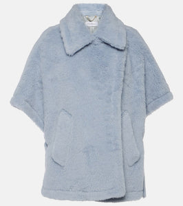 Max Mara Tebe alpaca, wool, and silk teddy cape