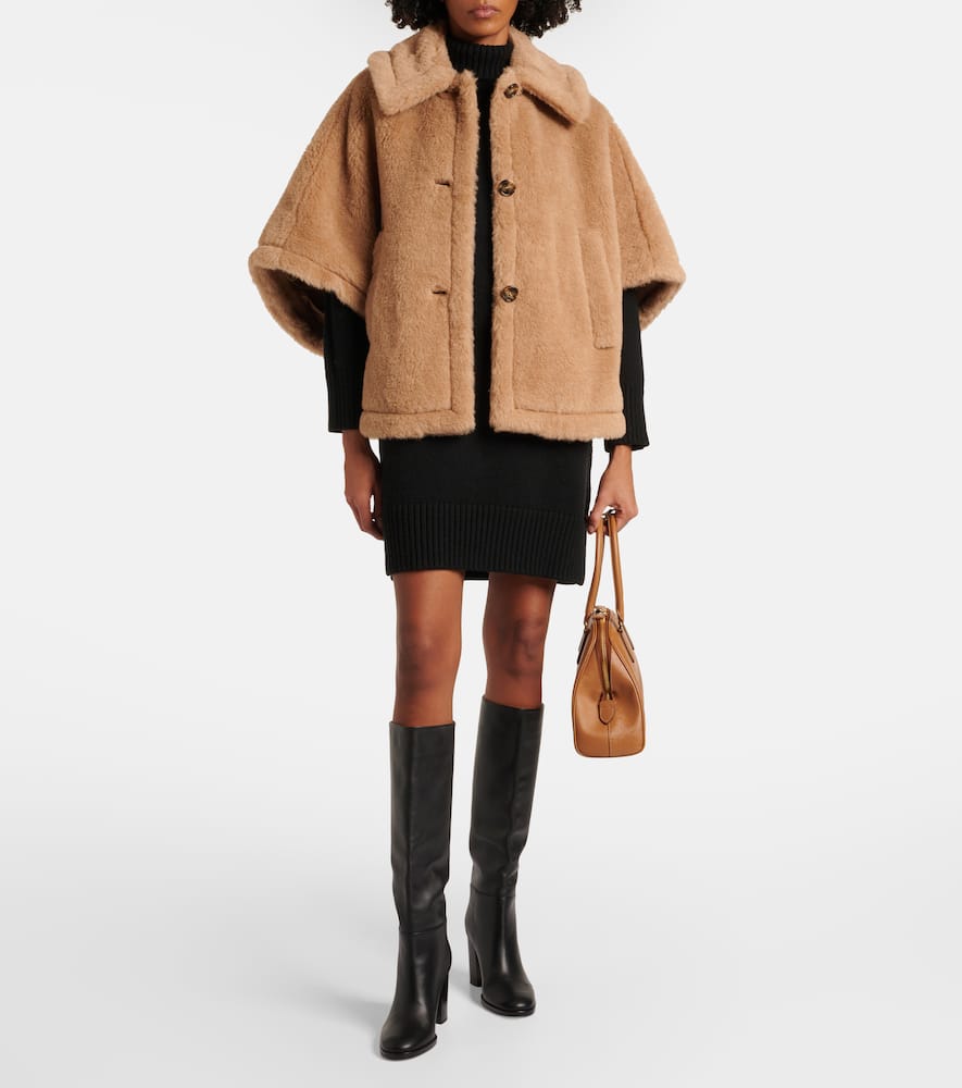 Max Mara Tenebre alpaca, cashmere and silk teddy cape