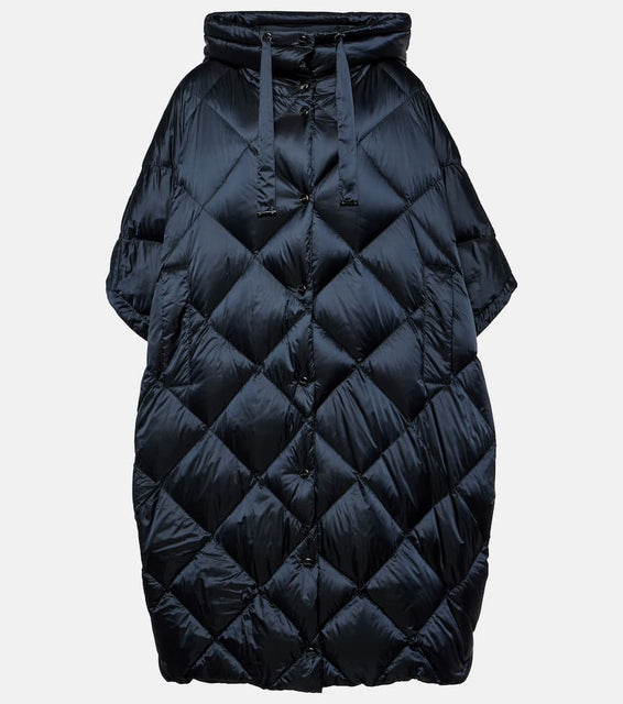 Max Mara Treca quilted canvas down cape