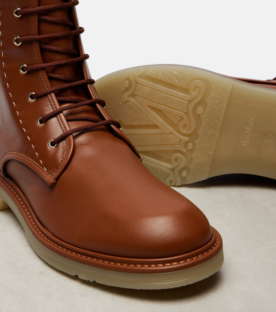 Max Mara Urbancombat leather combat boots