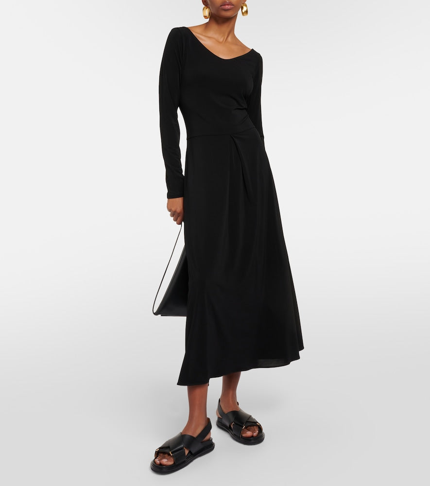 Max Mara Valido pleated jersey maxi dress