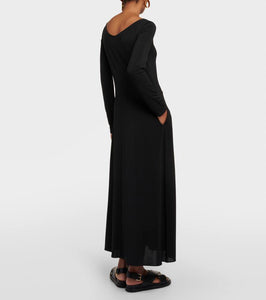 Max Mara Valido pleated jersey maxi dress