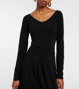 Max Mara Valido pleated jersey maxi dress