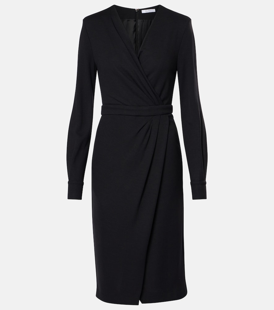 Max Mara Virtus gathered jersey midi dress. Max Mara Virtus 褶皱针织中长连衣裙