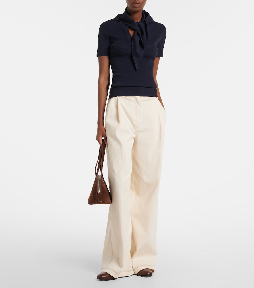 Max Mara Embellished leather penny loafers (Brown) - Loafers