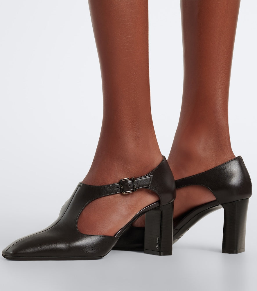 Max Mara Leather Mary Jane pumps (Brown) - Mid Heel Pumps