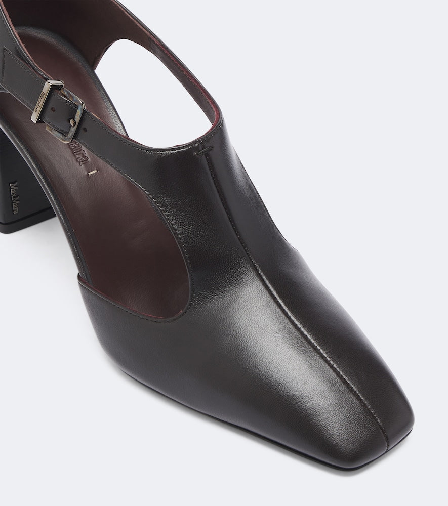 Max Mara Leather Mary Jane pumps (Brown) - Mid Heel Pumps