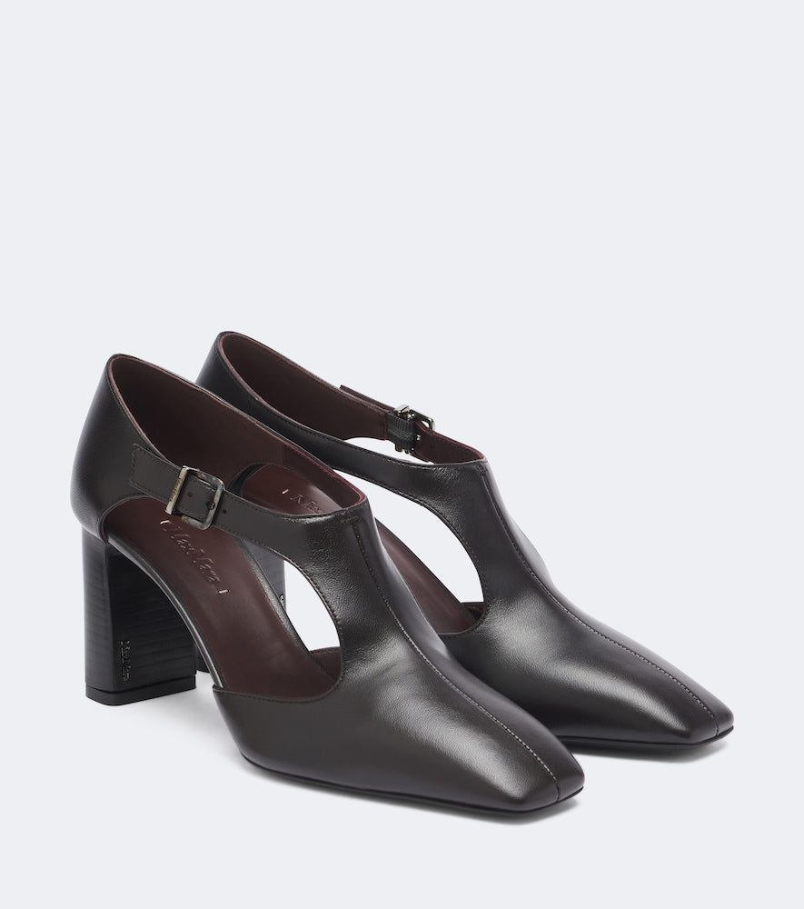 Max Mara Leather Mary Jane pumps (Brown) - Mid Heel Pumps