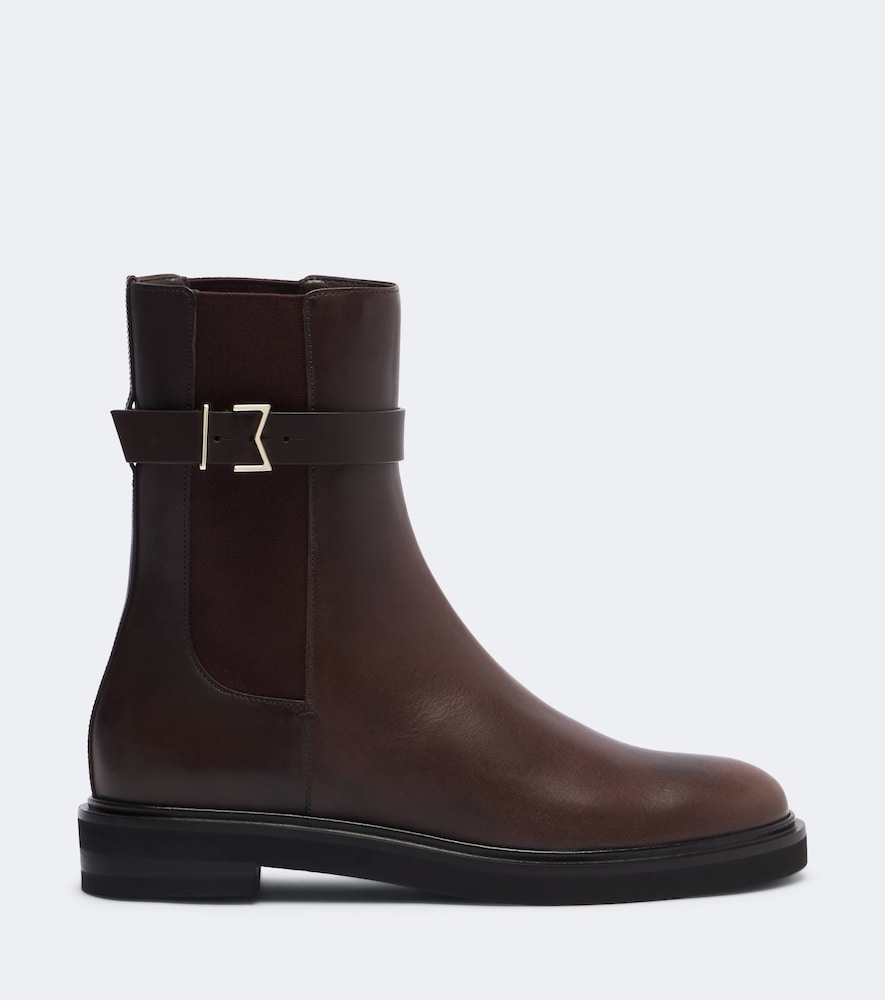 Max Mara Leather ankle boots in Brown - Flat Boots