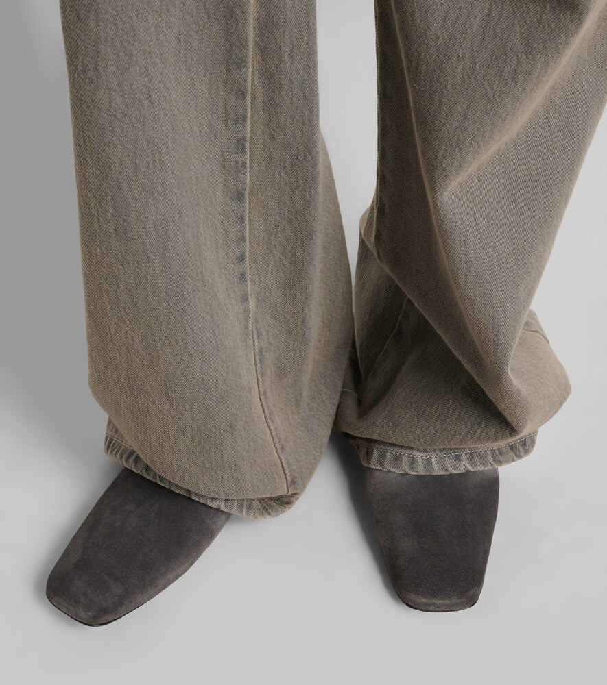 Max Mara Logo suede mules (Grey) - Mules