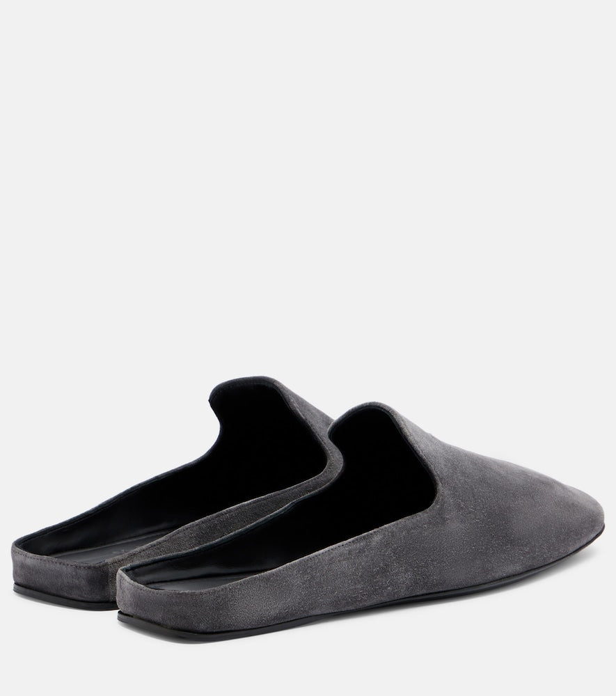 Max Mara Logo suede mules (Grey) - Mules