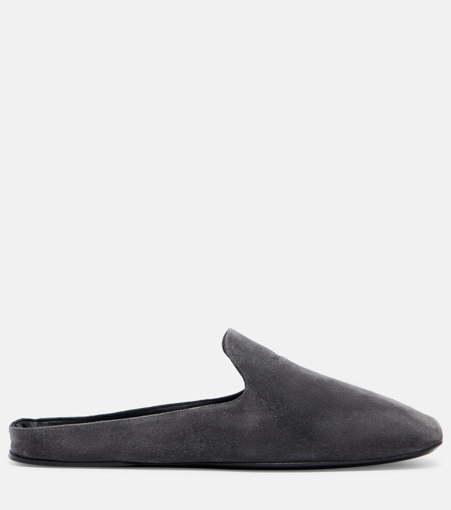 Max Mara Logo suede mules (Grey) - Mules
