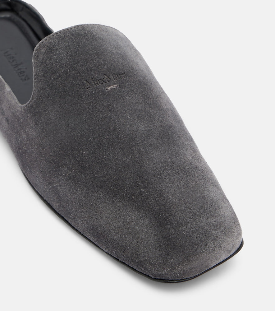 Max Mara Logo suede mules (Grey) - Mules