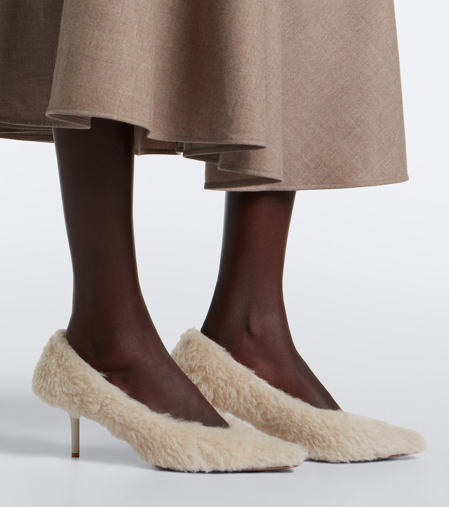 Max Mara Shearling pumps (White) - Mid Heel Pumps