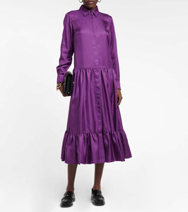 Max Mara Yard silk satin shirt dress