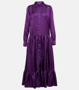 Max Mara Yard silk satin shirt dress