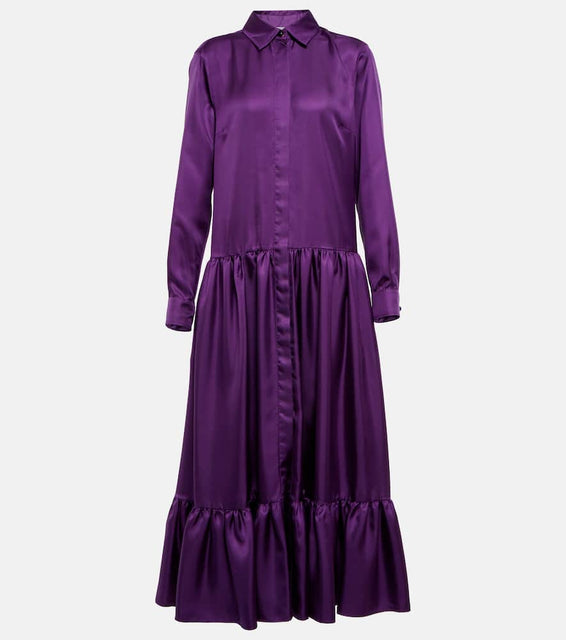 Max Mara Yard silk satin shirt dress