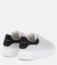 McQueen Oversized embellished leather sneakers