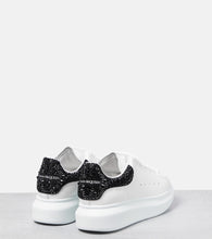 McQueen Oversized embellished leather sneakers